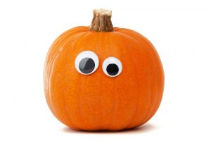 Pumpkin with googly eyes
