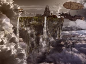 Floating city and airships