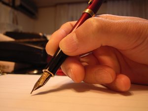 Writing with a fountain pen
