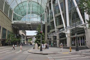 Exterior of the Washington State Convention Center, home of Emerald City Comic Con