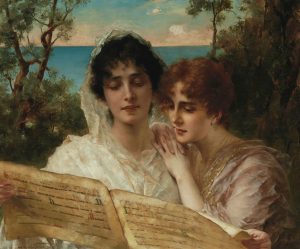 Conrad Kiesel's Young Ladies Reading a Manuscript